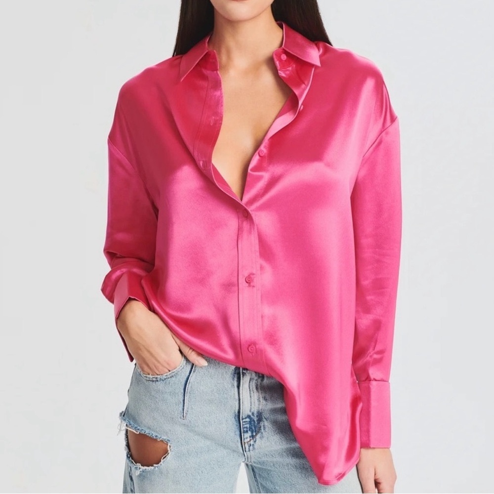 NWT: SER.O.YA Pink Button-Down Blouse